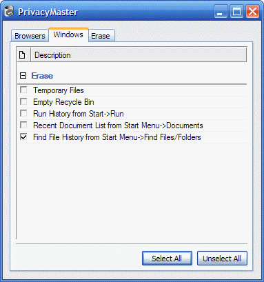 securely delete temporary files, run history, recent document list, find file history